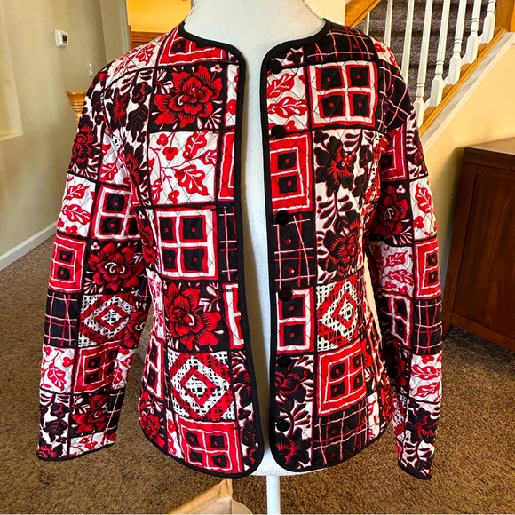 Vintage 1990’s SILKLAND patchwork jacket-100% silk - Picture 2 of 13